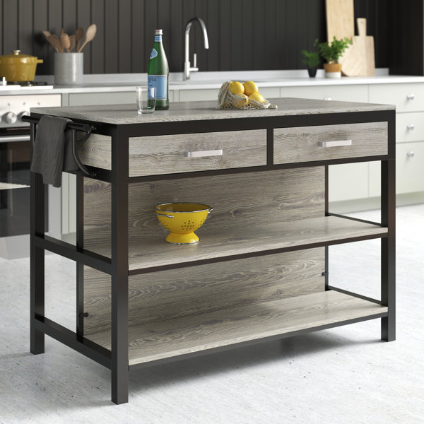 Wade Logan Barteld Wood Kitchen Island Set Reviews Wayfair Canada   Barteld Wood Kitchen Island Set 